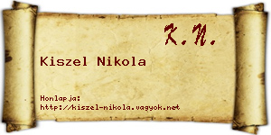 Kiszel Nikola névjegykártya